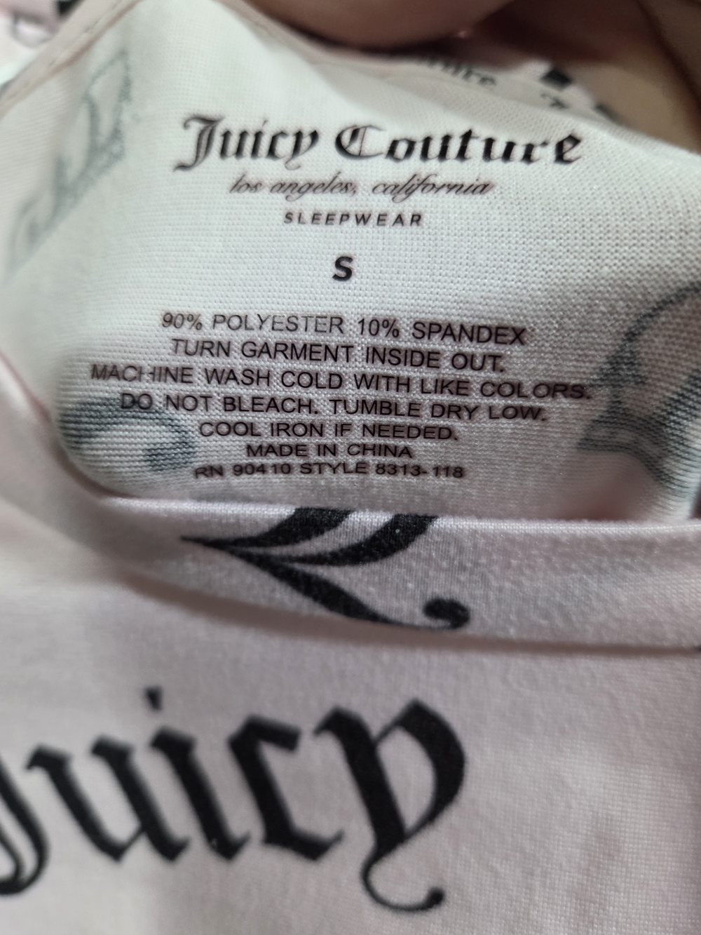 Juicy Couture Pink Logo 3-Piece Pajama Set Y2k Size Small - Picture 8 of 8